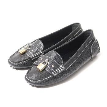 Louis Vuitton Slip-On Leather Black Nd0196 37