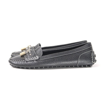 Louis Vuitton Slip-On Leather Black Nd0196 37