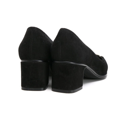 Salvatore Ferragamo Pumps Nubuck Leather Black Women 4D