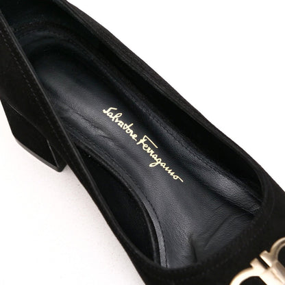 Salvatore Ferragamo Pumps Nubuck Leather Black Women 4D