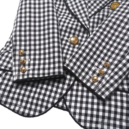 Burberry Blue Label Tailored Jacket 100% Cotton Black X White Fcf28-701-09 Women 38
