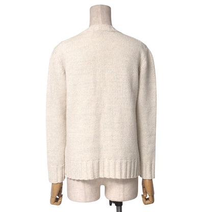 Burberry Sweater Knit Ivory Type White Type Silver Lame Fb032-851 Women 2