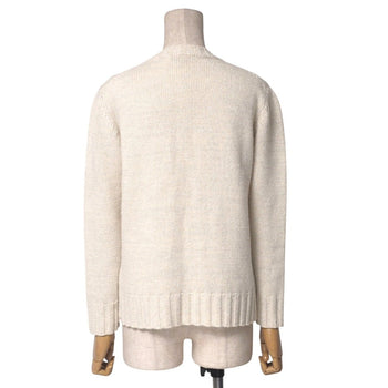 Burberry Sweater Knit Ivory Type White Type Silver Lame Fb032-851 Women 2