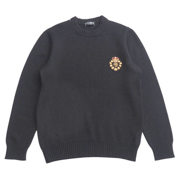 Dolce&Gabbana Knit Cashmere Black Gold Red G2043K Mens 54