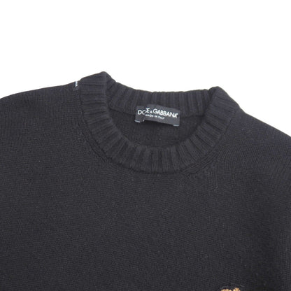Dolce&Gabbana Knit Cashmere Black Gold Red G2043K Mens 54
