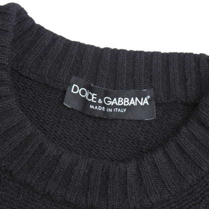 Dolce&Gabbana Knit Cashmere Black Gold Red G2043K Mens 54