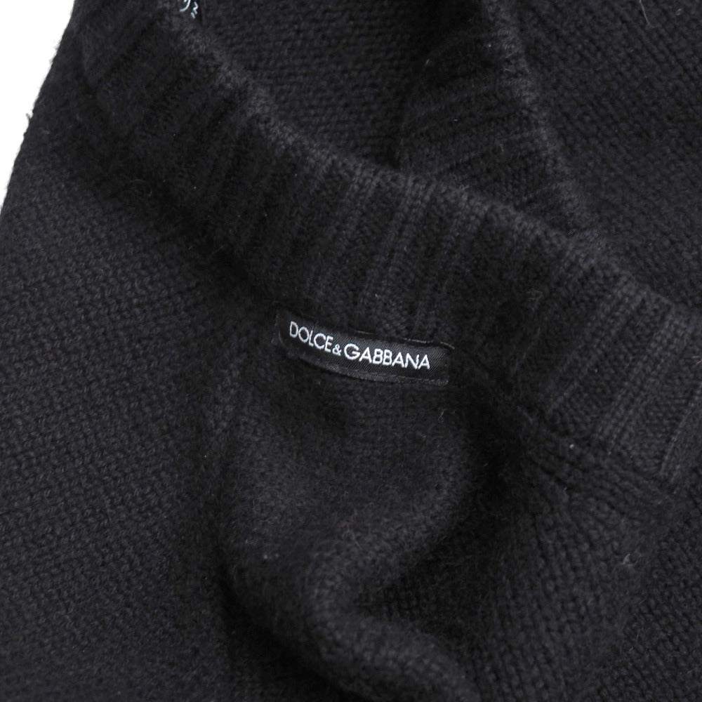 Dolce&Gabbana Knit Cashmere Black Gold Red G2043K Mens 54