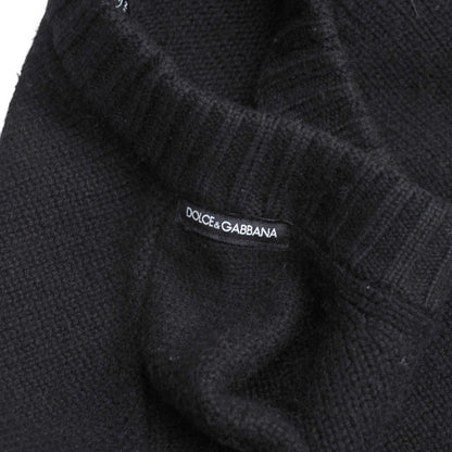 Dolce&Gabbana Knit Cashmere Black Gold Red G2043K Mens 54