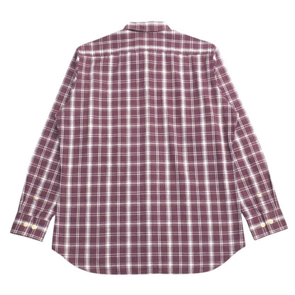 Burberry Long Sleeve Shirt Cotton Wine Red Type White A1M68-424-19 Mens M