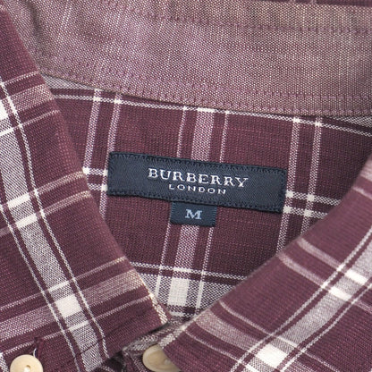 Burberry Long Sleeve Shirt Cotton Wine Red Type White A1M68-424-19 Mens M