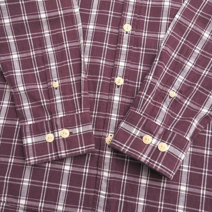 Burberry Long Sleeve Shirt Cotton Wine Red Type White A1M68-424-19 Mens M