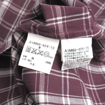 Burberry Long Sleeve Shirt Cotton Wine Red Type White A1M68-424-19 Mens M
