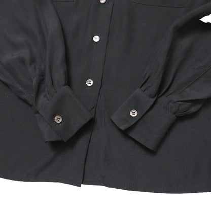 Chanel Blouse Silk Black D-Tk-9064 Women 42