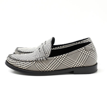 Saint Laurent Paris Loafers Smooth Rubbed White Black Mens 40