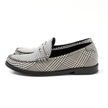 Saint Laurent Paris Loafers Smooth Rubbed White Black Mens 40