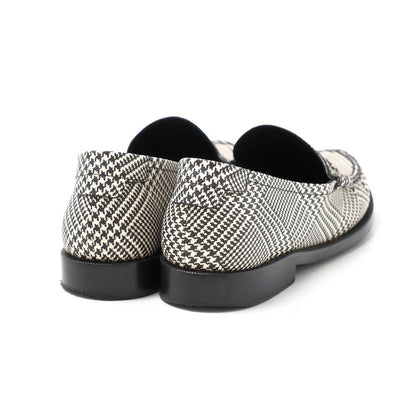 Saint Laurent Paris Loafers Smooth Rubbed White Black Mens 40