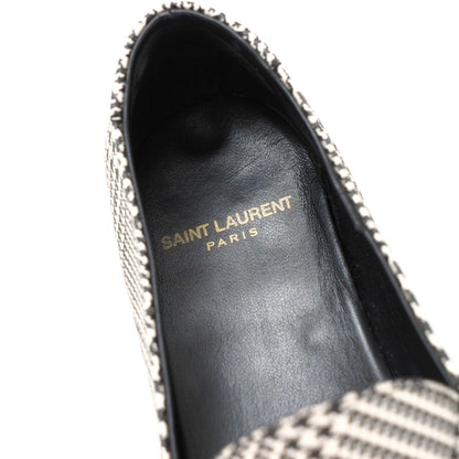 Saint Laurent Paris Loafers Smooth Rubbed White Black Mens 40