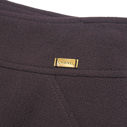 Chanel Skirt Wool Wine Red Type P14382V07503 Women 44