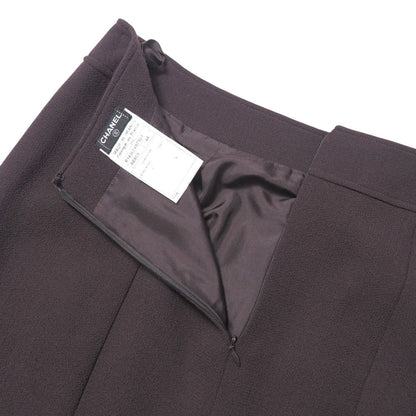 Chanel Skirt Wool Wine Red Type P14382V07503 Women 44