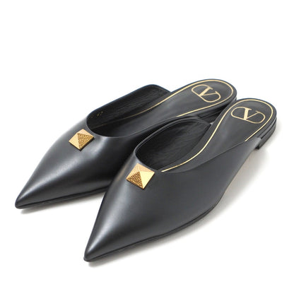 Valentino Garavani Mule Leather Black Gold Women 37