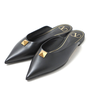 Valentino Garavani Mule Leather Black Gold Women 37