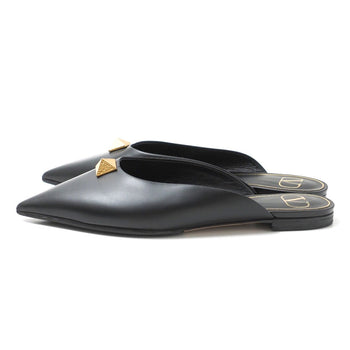 Valentino Garavani Mule Leather Black Gold Women 37