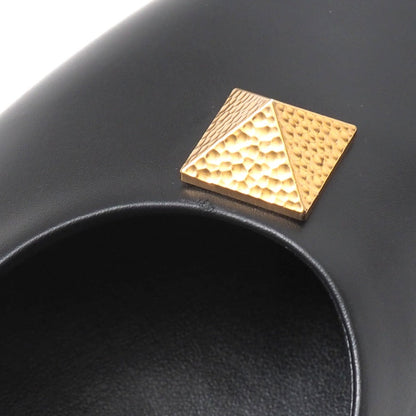 Valentino Garavani Mule Leather Black Gold Women 37