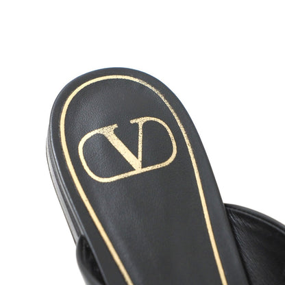 Valentino Garavani Mule Leather Black Gold Women 37
