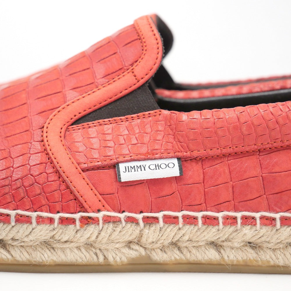 Jimmy Choo Slip-On Leather Red Type Mens 41