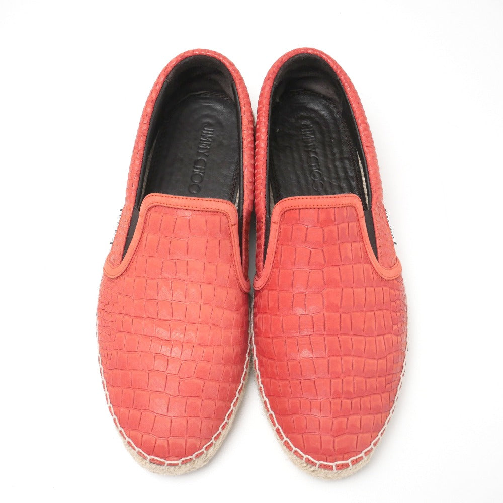 Jimmy Choo Slip-On Leather Red Type Mens 41