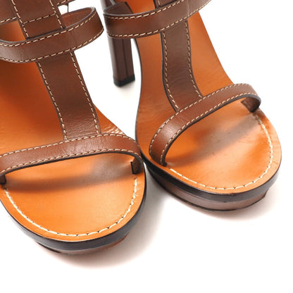 Gucci Sandals Genuine Leather Brown Bamboo 283544 Women 36.5