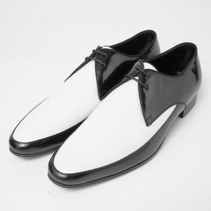 Saint Laurent Paris Dress Shoes Genuine Leather White X Black 315205 Mens 42