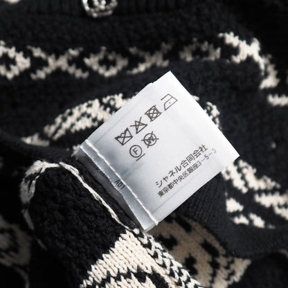 Chanel Knit Knit Black X White Type P63046 Women 36