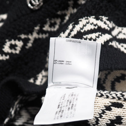Chanel Knit Knit Black X White Type P63046 Women 36