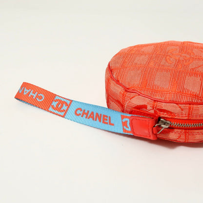 Chanel Accessory Pouch Nylon Jacquard Red New Travel Line Women