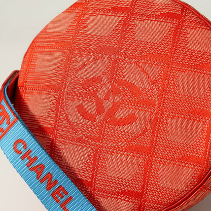 Chanel Accessory Pouch Nylon Jacquard Red New Travel Line Women