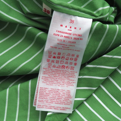 Marni Long Sleeve Shirt Cotton Green White Cama0586S0 Utc318 Women 38