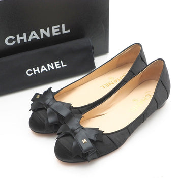 Chanel Pumps Satin Black Women 37 1/2 C