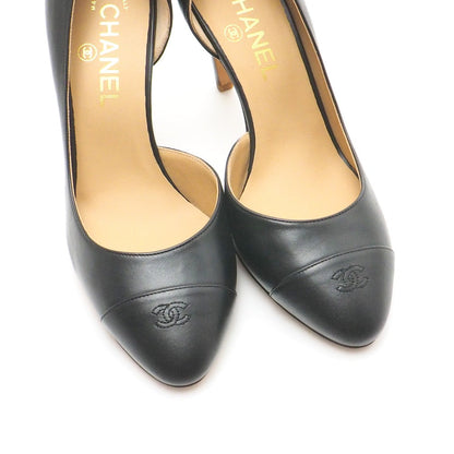 Chanel Pumps Leather Black P G26704 Women 37 C