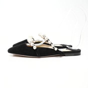 Jimmy Choo Mule Suede Black Type White Type 34