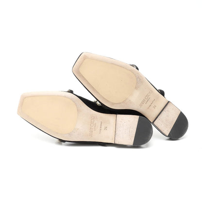 Jimmy Choo Mule Suede Black Type White Type 34