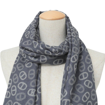 Hermes Stall Cashmere Navy Type Gray 702705T 06