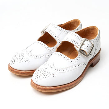 Tricker'S Dress Shoes L6011 Leather White Mary Jane 4 1/2