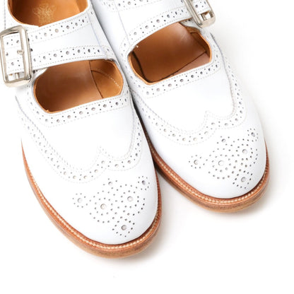 Tricker'S Dress Shoes L6011 Leather White Mary Jane 4 1/2