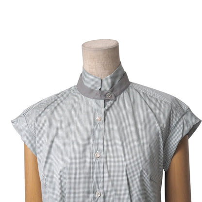 Brunello Cucinelli Blouse Cotton Light Gray Type White Db52671 Xs