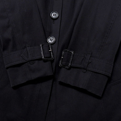 Burberry Stainless Collar Coat Cotton Black Type B2A03-330-09 44