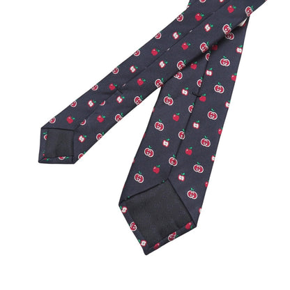 Gucci Tie 100% Silk Dark Navy Red 624055 4E002