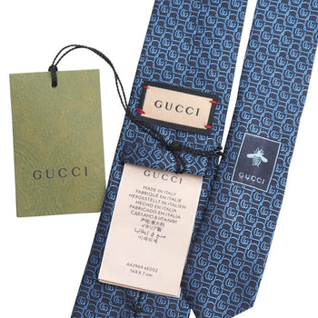Gucci Tie 643969 4E002 100% Silk Blue-Black Stogge