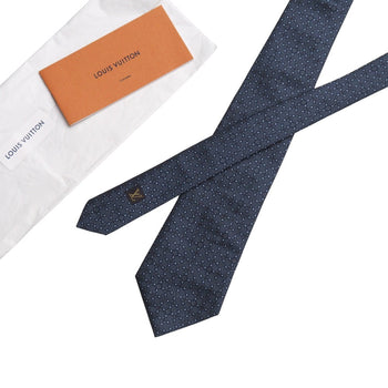 Louis Vuitton Tie 100% Silk Blue Type