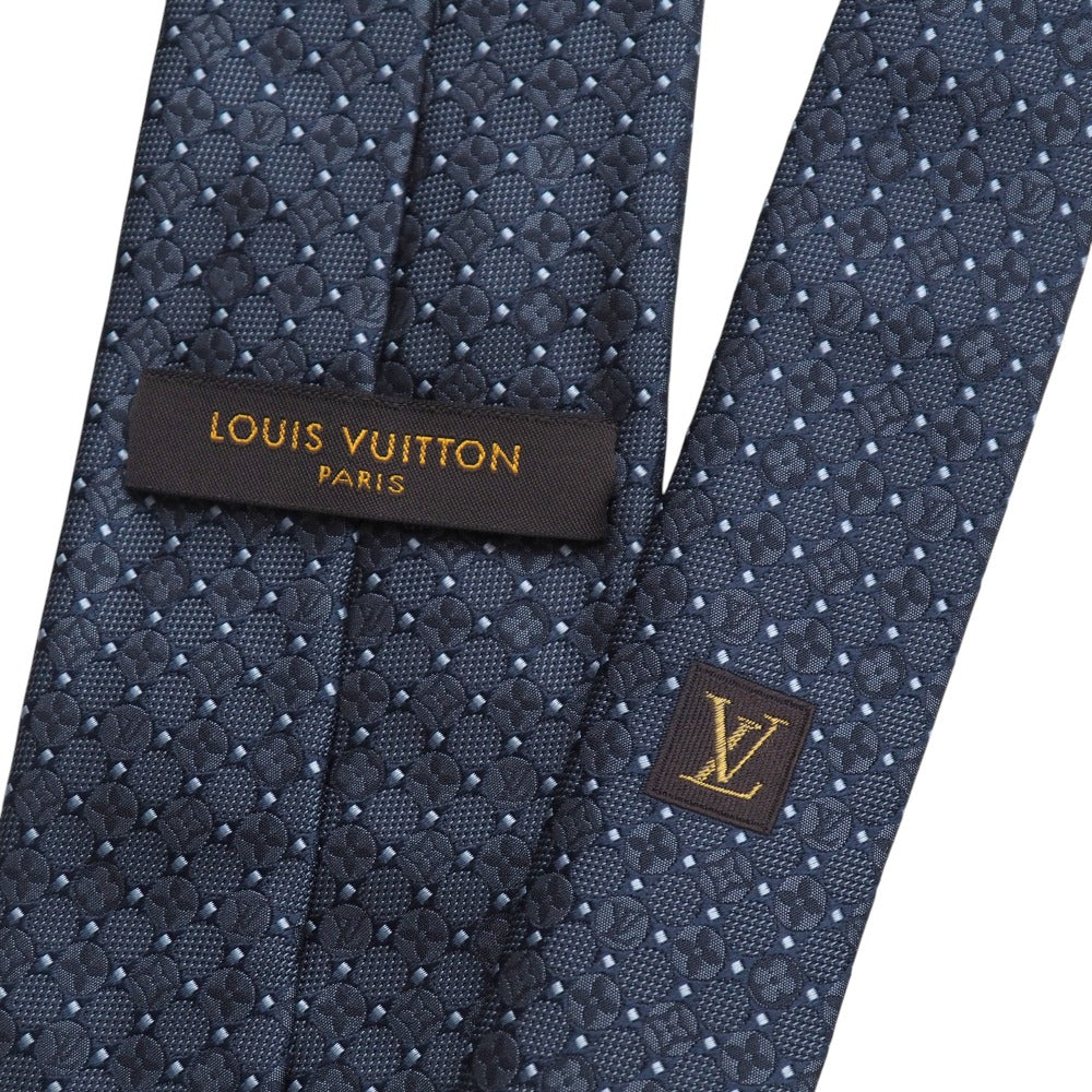Louis Vuitton Tie 100% Silk Blue Type